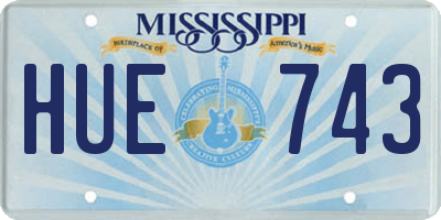 MS license plate HUE743