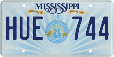 MS license plate HUE744