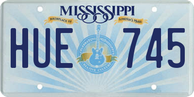 MS license plate HUE745