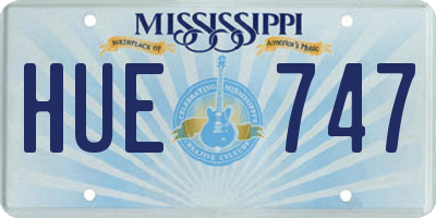 MS license plate HUE747
