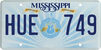 MS license plate HUE749