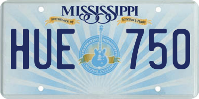 MS license plate HUE750