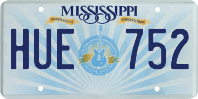 MS license plate HUE752