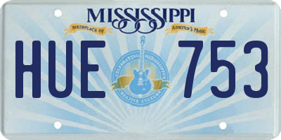 MS license plate HUE753