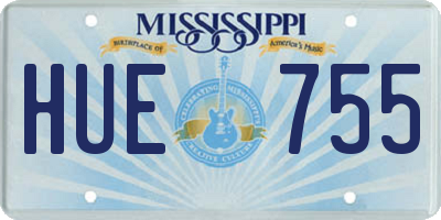 MS license plate HUE755