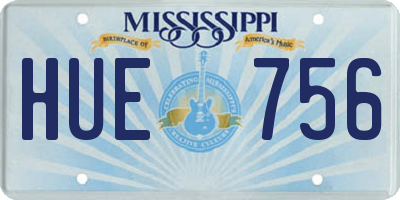 MS license plate HUE756