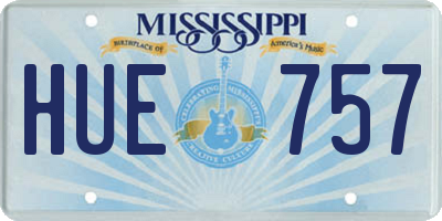 MS license plate HUE757