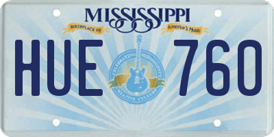 MS license plate HUE760