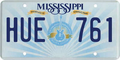 MS license plate HUE761
