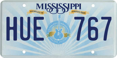 MS license plate HUE767
