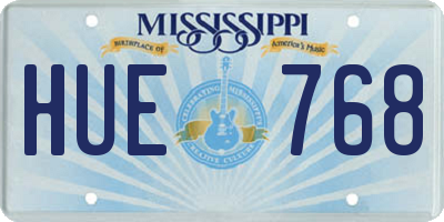MS license plate HUE768