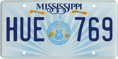 MS license plate HUE769