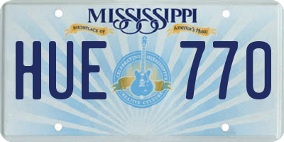 MS license plate HUE770