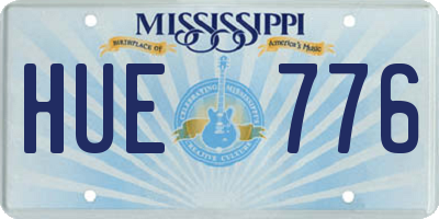 MS license plate HUE776