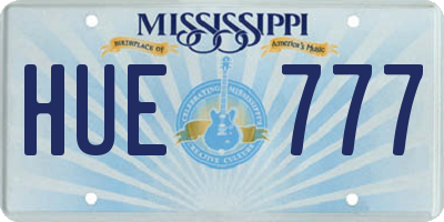MS license plate HUE777