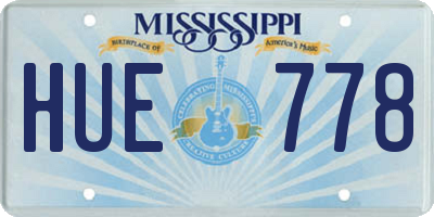 MS license plate HUE778