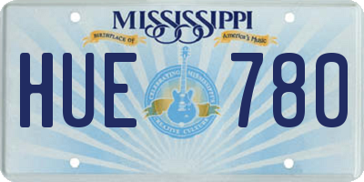 MS license plate HUE780