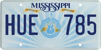 MS license plate HUE785
