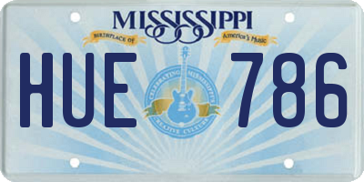 MS license plate HUE786