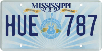 MS license plate HUE787
