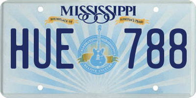 MS license plate HUE788