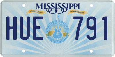MS license plate HUE791