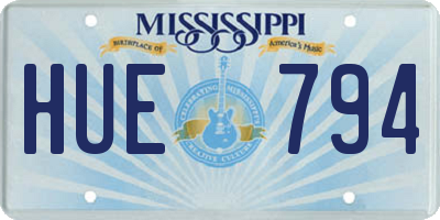 MS license plate HUE794