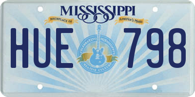MS license plate HUE798