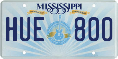 MS license plate HUE800