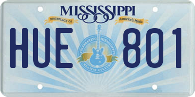 MS license plate HUE801