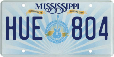 MS license plate HUE804