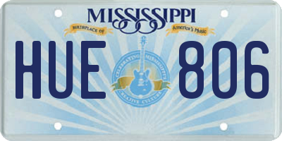 MS license plate HUE806