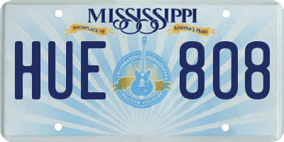 MS license plate HUE808