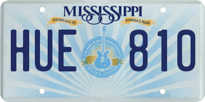 MS license plate HUE810