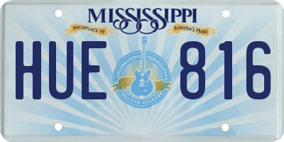 MS license plate HUE816