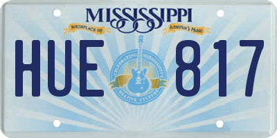 MS license plate HUE817