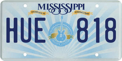 MS license plate HUE818