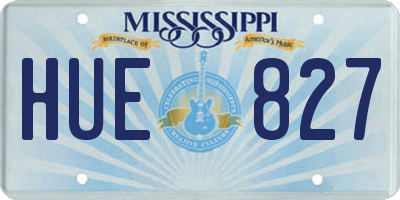 MS license plate HUE827