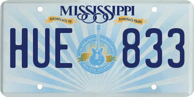 MS license plate HUE833