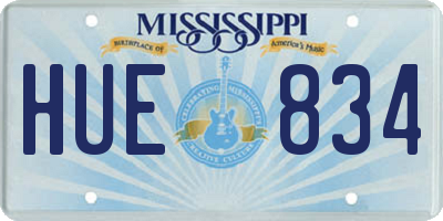 MS license plate HUE834