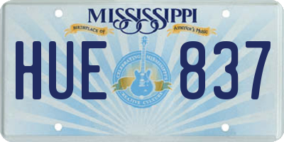 MS license plate HUE837