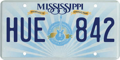 MS license plate HUE842