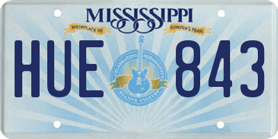 MS license plate HUE843