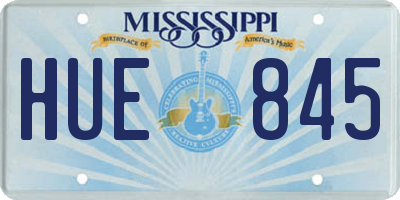 MS license plate HUE845