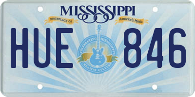 MS license plate HUE846