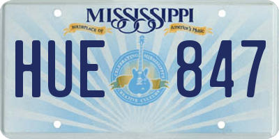 MS license plate HUE847