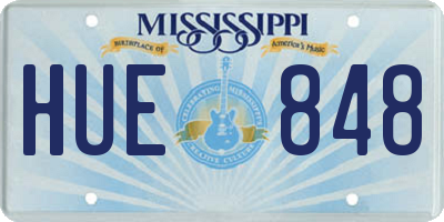MS license plate HUE848