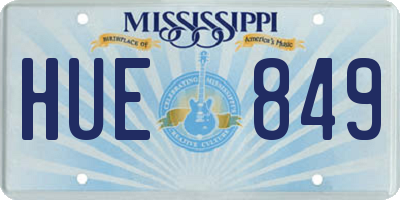 MS license plate HUE849