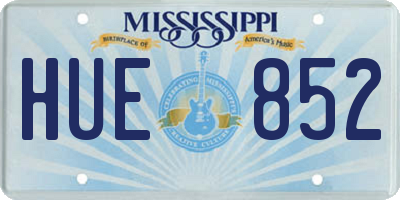 MS license plate HUE852