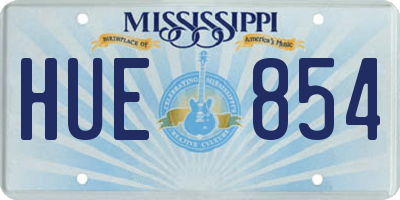 MS license plate HUE854